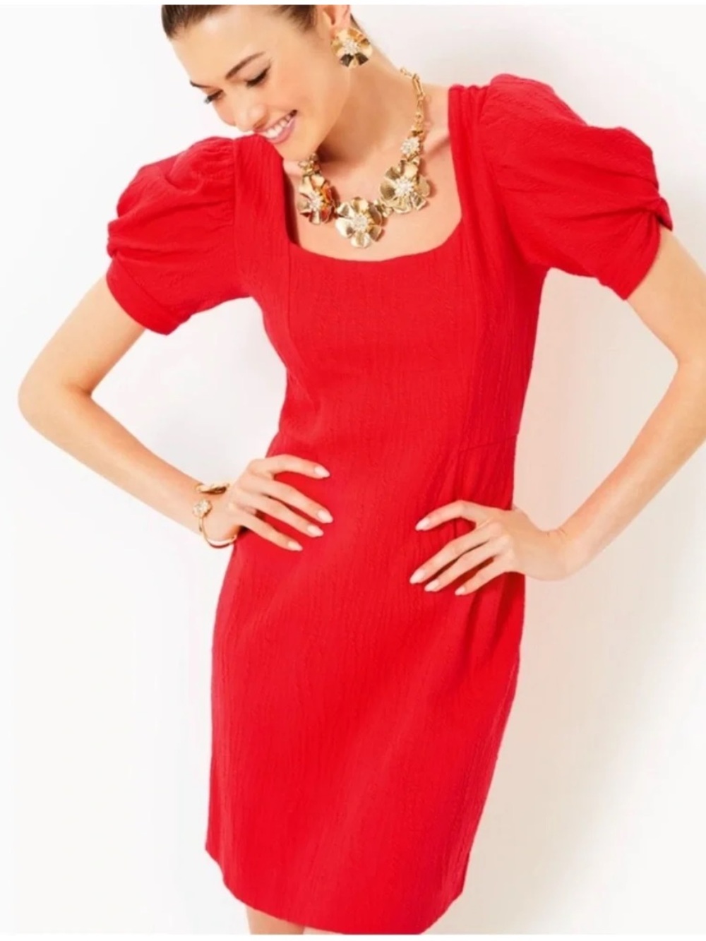 Lilly Pulitzer Red Elisha Shift Dress Size Large